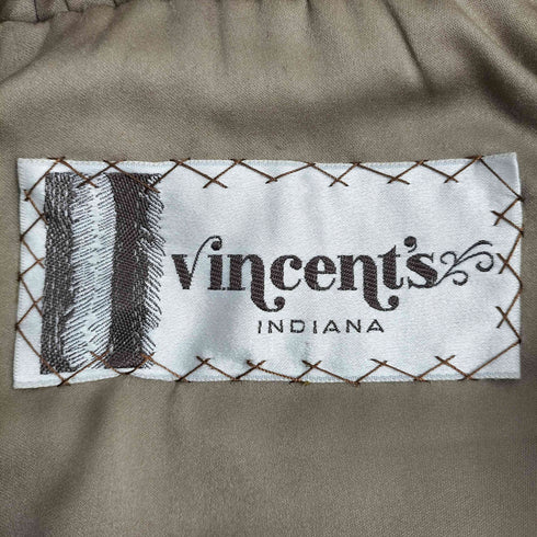 vincent's india レザーベルト付き サイドレザー切替ミンクファーコート レディース