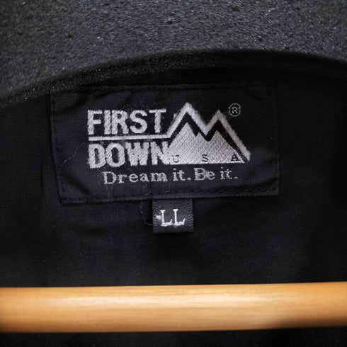 ファーストダウン FIRST DOWN ロゴ 刺繍 裏地 フリース ジップアップ ベスト メンズ LL