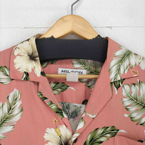 MILSON 90s- USA製 ボタニカルデザインアロハシャツ メンズ M