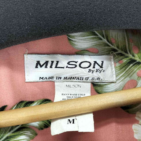 MILSON 90s- USA製 ボタニカルデザインアロハシャツ メンズ M