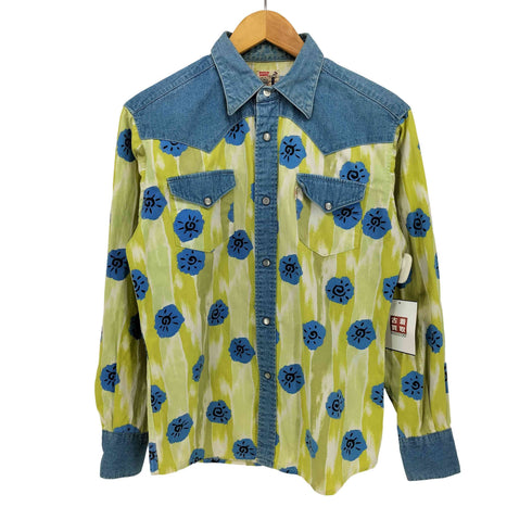 リーバイス Levis FOR LADIES COWGIRL 総柄 デニム 切り替え ウエスタン シャツ メンズ import:M