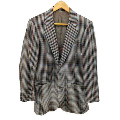 ダックス DAKS 2B ハンドトゥース チェック ウール シングル テーラード ジャケット メンズ