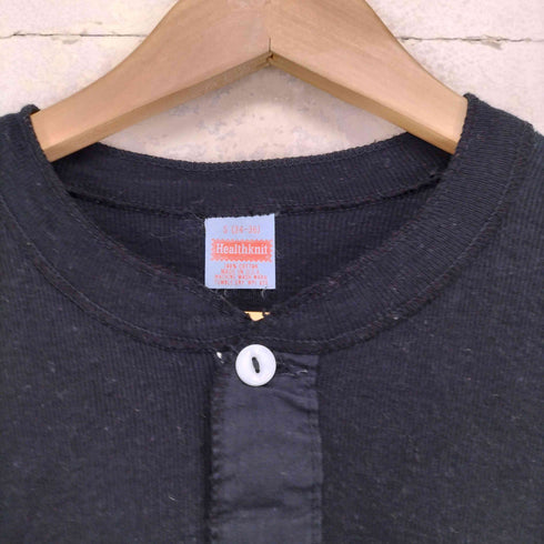 ヘルスニット Healthknit USA製 ヘンリーネックカットソー メンズ S