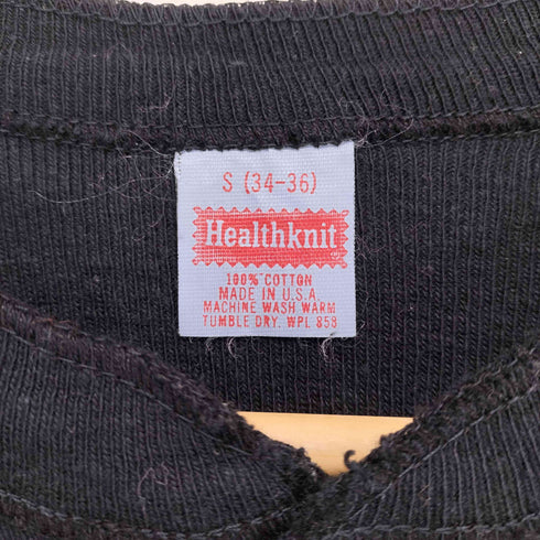 ヘルスニット Healthknit USA製 ヘンリーネックカットソー メンズ S