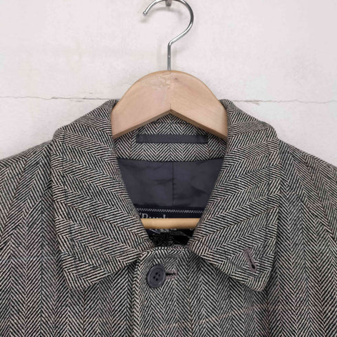 バーバリーズ BURBERRYS WOOL&CASHMERE ウールカシミヤヘリンボーンステンカラーコート メンズ