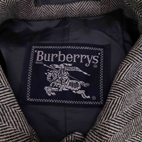 バーバリーズ BURBERRYS WOOL&CASHMERE ウールカシミヤヘリンボーンステンカラーコート メンズ