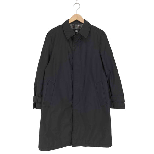 バーバリーブラックレーベル BURBERRY BLACK LABEL 裏地ハウスチェックステンカラーコート ブラック メンズ M