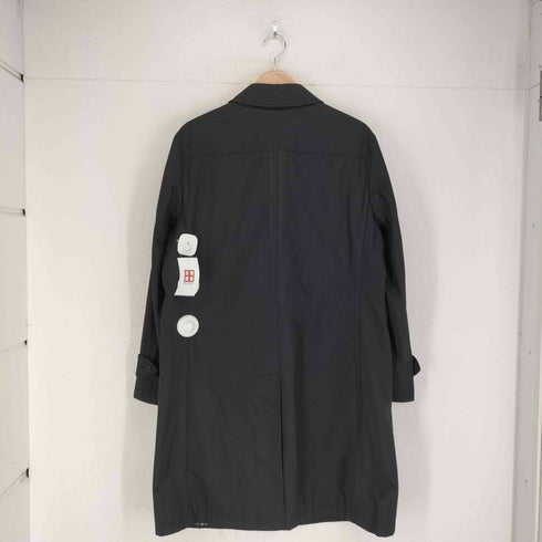 バーバリーブラックレーベル BURBERRY BLACK LABEL 裏地ハウスチェックステンカラーコート ブラック メンズ M