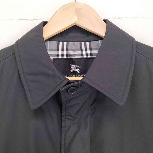 バーバリーブラックレーベル BURBERRY BLACK LABEL 裏地ハウスチェックステンカラーコート ブラック メンズ M