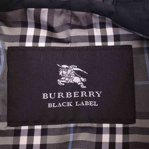 バーバリーブラックレーベル BURBERRY BLACK LABEL 裏地ハウスチェックステンカラーコート ブラック メンズ M