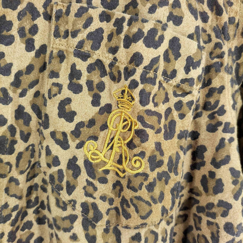 ローレンラルフローレン LAUREN RALPH LAUREN レオパード柄 刺繍 シャツ レディース import:L