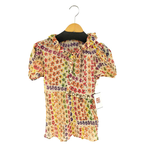ツモリチサト TSUMORI CHISATO 花柄 シルク 半袖 ブラウス レディース 2