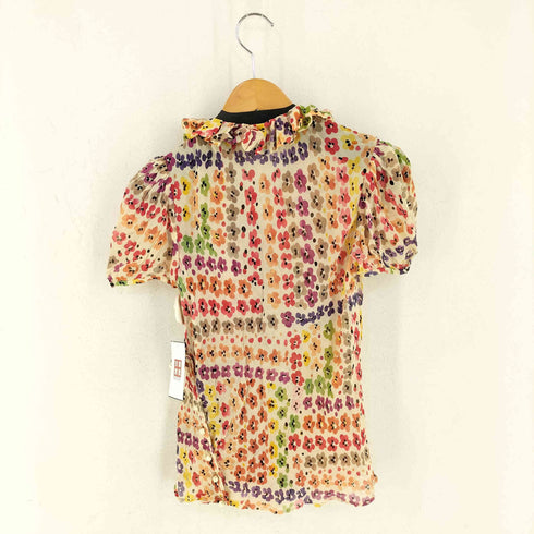ツモリチサト TSUMORI CHISATO 花柄 シルク 半袖 ブラウス レディース 2