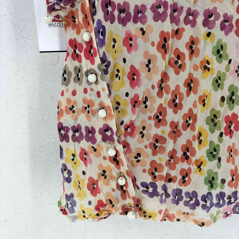 ツモリチサト TSUMORI CHISATO 花柄 シルク 半袖 ブラウス レディース 2