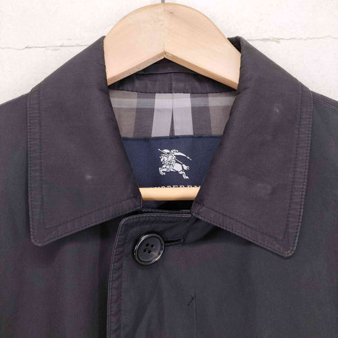 バーバリーロンドン BURBERRY LONDON 裏地チェックステンカラーコート ブラック メンズ M