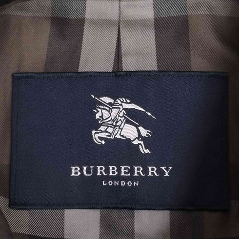 バーバリーロンドン BURBERRY LONDON 裏地チェックステンカラーコート ブラック メンズ M