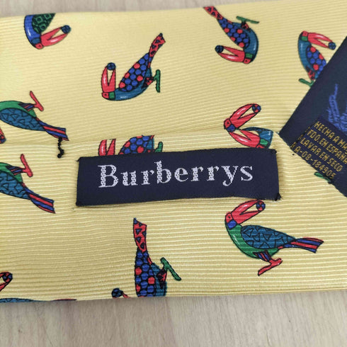 バーバリーズ BURBERRYS オウム柄 シルクネクタイ メンズ