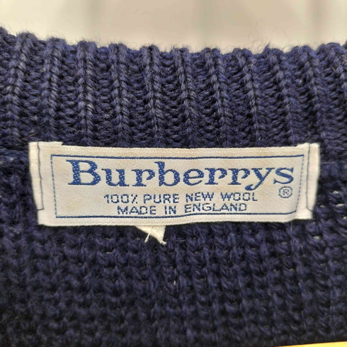 バーバリーズ BURBERRYS イングランド製 エルボーパッチ ピュアウールニット セーター メンズ L