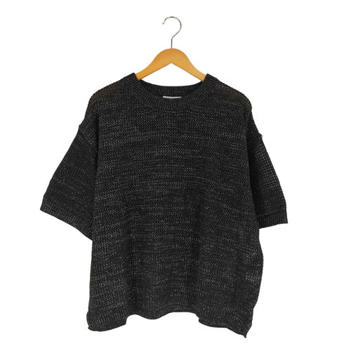 VELNUS Watermark knitting loose short sleeve lame summer knit/透かし編みルーズ半袖ラメサマーニット レディース JPN:S