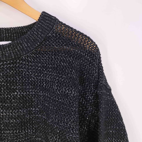 VELNUS Watermark knitting loose short sleeve lame summer knit/透かし編みルーズ半袖ラメサマーニット レディース JPN:S