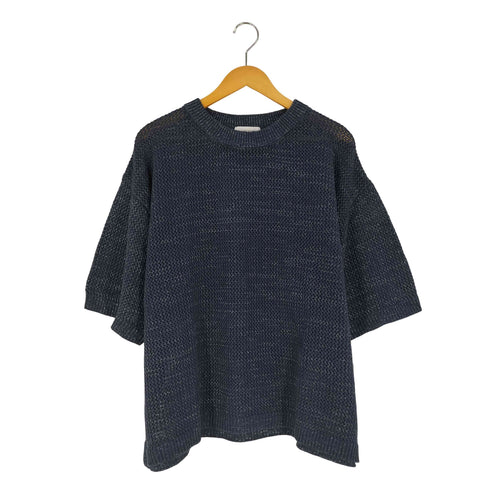 VELNUS Watermark knitting loose short sleeve lame summer knit/透かし編みルーズ半袖ラメサマーニット レディース JPN:S