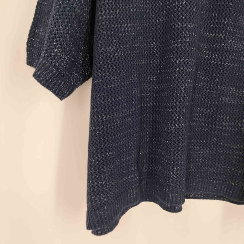 VELNUS Watermark knitting loose short sleeve lame summer knit/透かし編みルーズ半袖ラメサマーニット レディース JPN:S