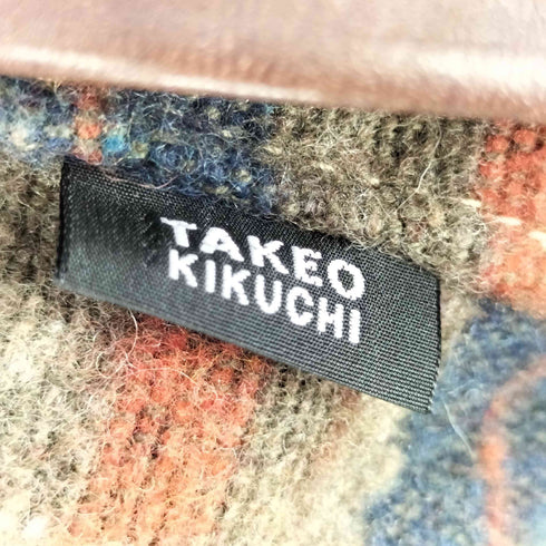 タケオキクチ TAKEO KIKUCHI レザーベルト ネップ ウールボーダー バックパック メンズ