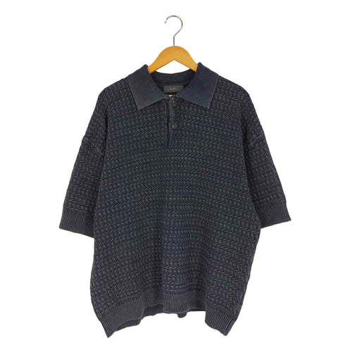 クレイル CLEL Vintage Design 3D Jacquard Short Sleeve Knit Polo/ヴィンテージデザイン 3Dジャガード半袖ニットポロ メンズ JPN:M