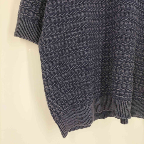 クレイル CLEL Vintage Design 3D Jacquard Short Sleeve Knit Polo/ヴィンテージデザイン 3Dジャガード半袖ニットポロ メンズ JPN:M