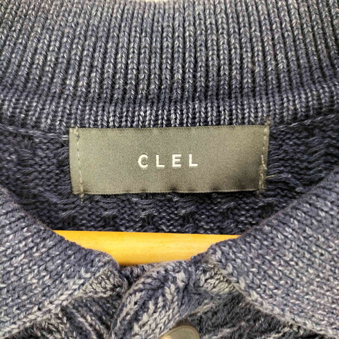 クレイル CLEL Vintage Design 3D Jacquard Short Sleeve Knit Polo/ヴィンテージデザイン 3Dジャガード半袖ニットポロ メンズ JPN:M