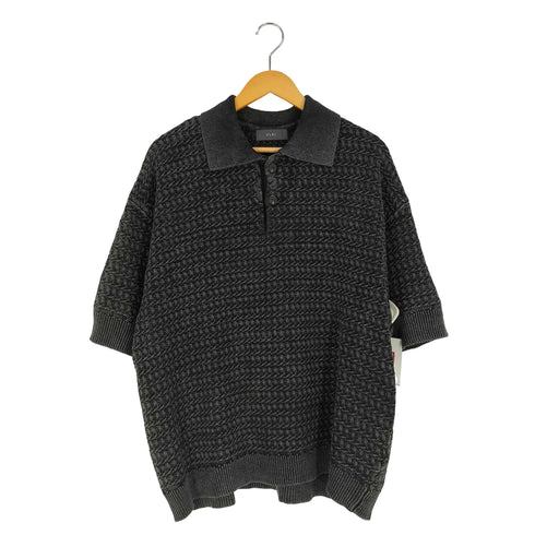 クレイル CLEL Vintage Design 3D Jacquard Short Sleeve Knit Polo/ヴィンテージデザイン 3Dジャガード半袖ニットポロ メンズ JPN:M