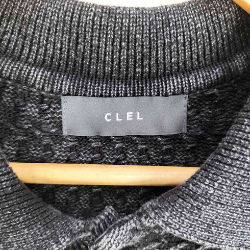クレイル CLEL Vintage Design 3D Jacquard Short Sleeve Knit Polo/ヴィンテージデザイン 3Dジャガード半袖ニットポロ メンズ JPN:M
