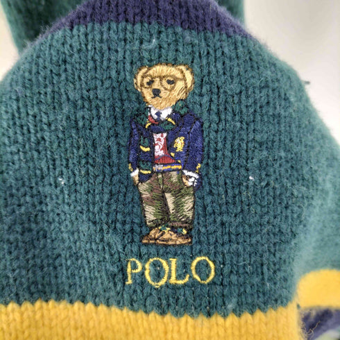 ポロラルフローレン POLO RALPH LAUREN ポロベア ウールナイロン ボーダー マフラー メンズ ONE SIZE