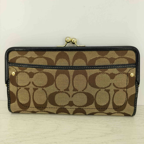 コーチ COACH シグネチャー がま口 ターンロック 2つ折り長財布 レディース