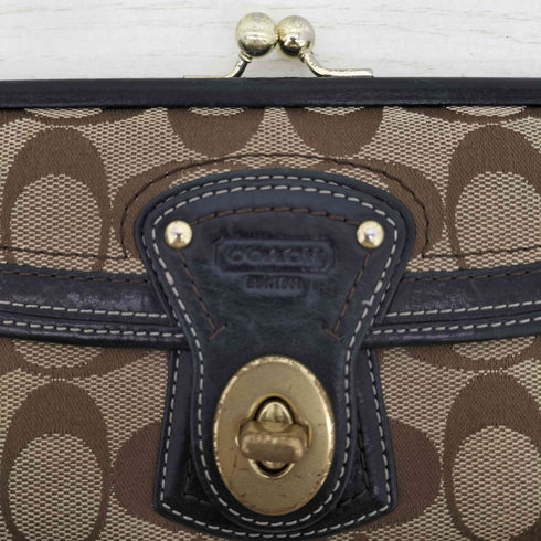 コーチ COACH シグネチャー がま口 ターンロック 2つ折り長財布 レディース
