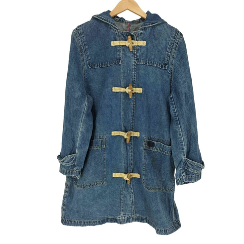 革パッチ 90S デニムダッフルコート メンズ L