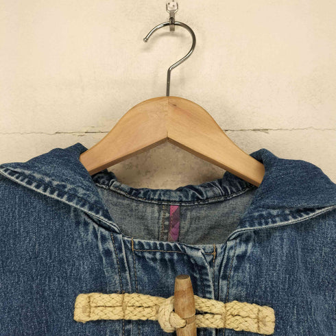 革パッチ 90S デニムダッフルコート メンズ L
