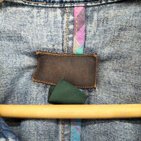 革パッチ 90S デニムダッフルコート メンズ L