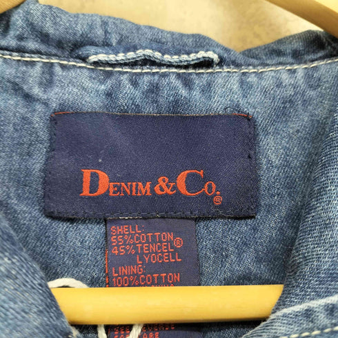 デニムアンドコー Denim&Co デニムフーデッドコート メンズ M