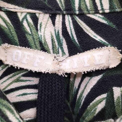 オフホワイト OFF-WHITE ハイビスカス総柄 ジャガード長袖シャツ メンズ
