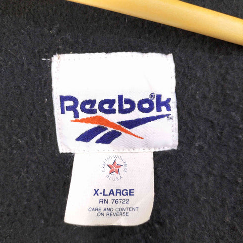 リーボック Reebok 90s USA製 ロゴ刺繍 バックプリント 裏地フリース ナイロン ジャケット メンズ import:XL