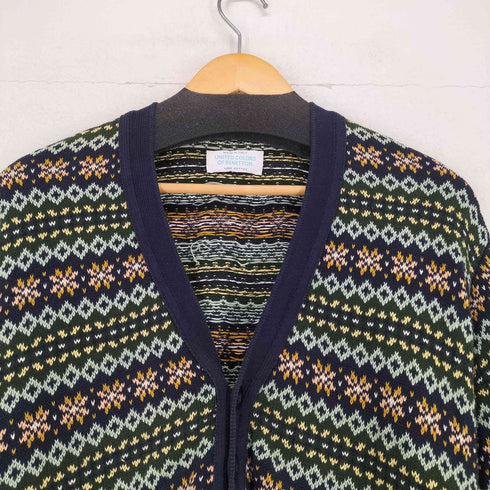 ユナイテッドカラーズオブベネトン UNITED COLORS OF BENETTON MADE IN ITALY 90S~ ノルディック柄コットンカーディガン メンズ S