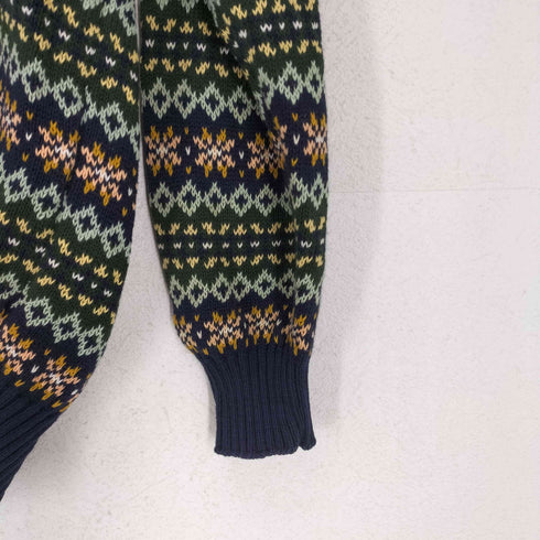 ユナイテッドカラーズオブベネトン UNITED COLORS OF BENETTON MADE IN ITALY 90S~ ノルディック柄コットンカーディガン メンズ S