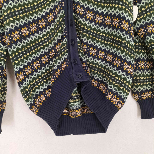 ユナイテッドカラーズオブベネトン UNITED COLORS OF BENETTON MADE IN ITALY 90S~ ノルディック柄コットンカーディガン メンズ S