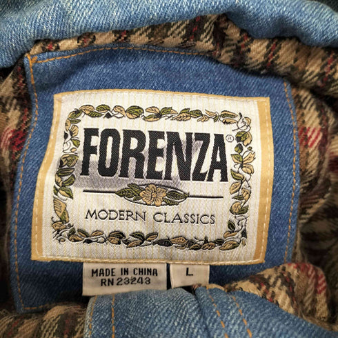 FORENZA 襟レザーパイピング デニムコート メンズ L