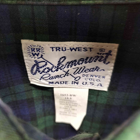 ロックマウント ROCK MOUNT ブラックウォッチ ウエスタンシャツ メンズ 15.5