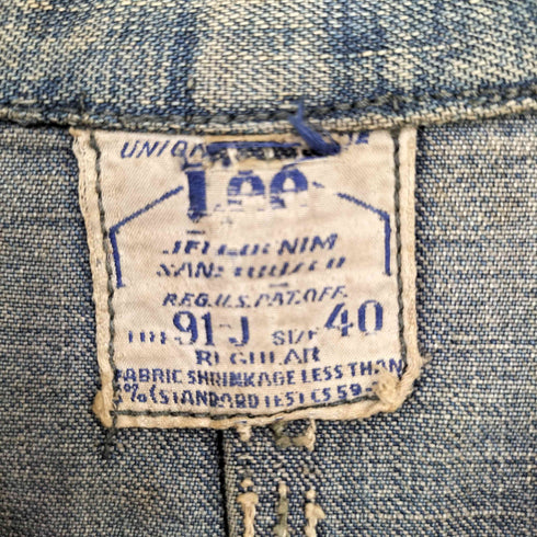 リー Lee 40S ハウスタグ 91-J DENIM COVERALL JACKET メンズ 40