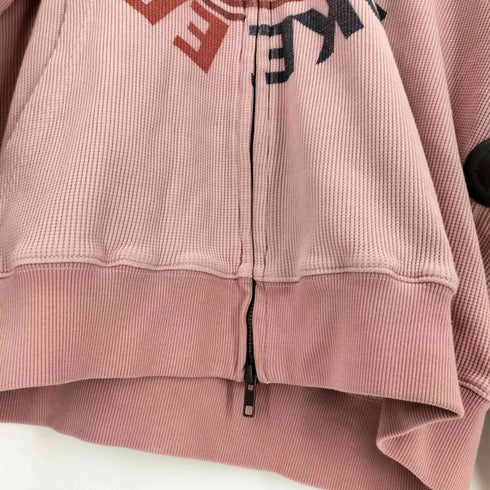 WOKE EDGE Washed Thermal Zip HoodieサーマルZIP UPパーカー メンズ L
