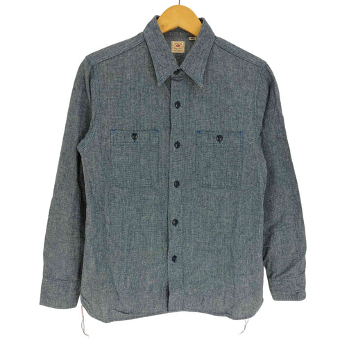 シュガーケーン SUGAR CANE フラップポケット 猫目ボタン L/S レギュラーカラー シャツ メンズ import:S
