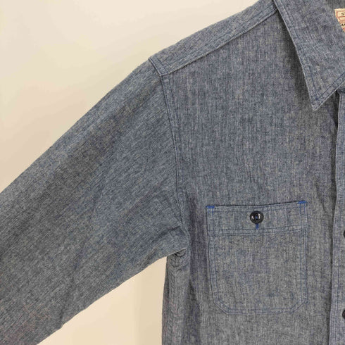 シュガーケーン SUGAR CANE フラップポケット 猫目ボタン L/S レギュラーカラー シャツ メンズ import:S